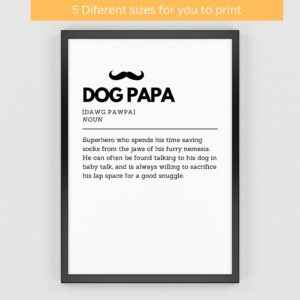 Lámina Definición Dog Dad o Papá Perro - Regalo para Papá Perruno