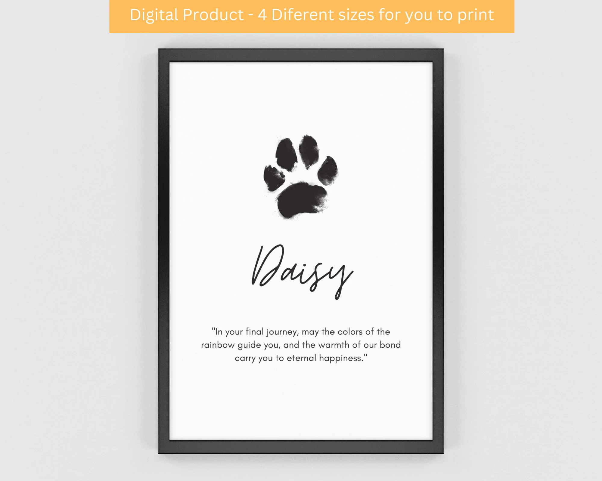 Regalo Memorial para Perro, Regalo por Duelo de Mascota